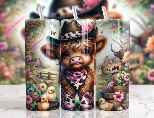 20 Ounce Highland cowgirl tumbler